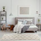 Moroccan Ivory Grey Shaggy Rug | 800 - MOOAZAA