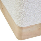 Mota Burl Wood And Cream Boucle Square Stool - MOOAZAA