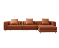 MUSES Modern Leather Sectional Corner Sofa With Cushions - MOOAZAA 