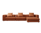 MUSES Modern Leather Sectional Corner Sofa With Cushions - MOOAZAA 