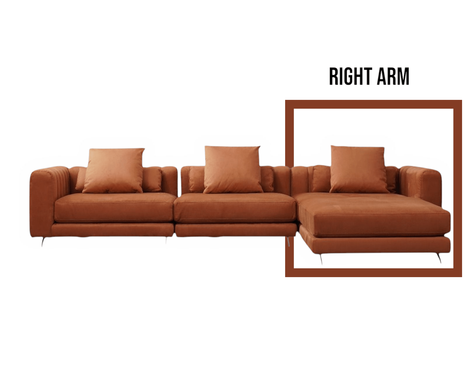 MUSES Modern Leather Sectional Corner Sofa With Cushions - MOOAZAA 