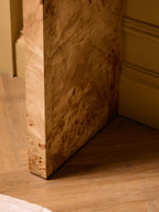 Natural Burl Wood Curved Console Table with Smooth Curved Edges | Mota - MOOAZAA