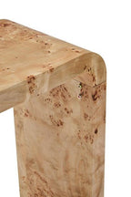 Natural Burl Wood Curved Console Table with Smooth Curved Edges | Mota - MOOAZAA