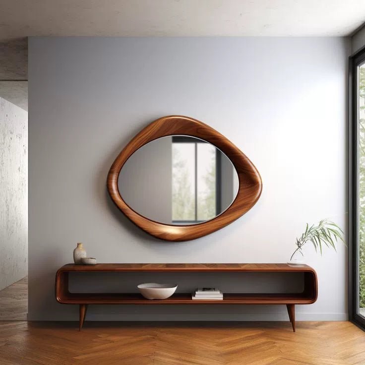Nature's Canvas Wall-mounted Bathroom Wood Mirror - MOOAZAA 