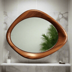 Nature's Canvas Wall-mounted Bathroom Wood Mirror - MOOAZAA 