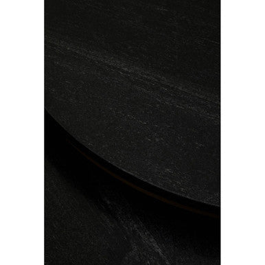 Nest of 2 Black Round Marble Top Tables with Gold Finish Metal Frames | Varana - MOOAZAA