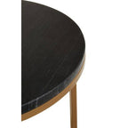 Nest of 3 Black Marble Round Top Nesting Tables with Matte Gold Metal Base | Varana - MOOAZAA