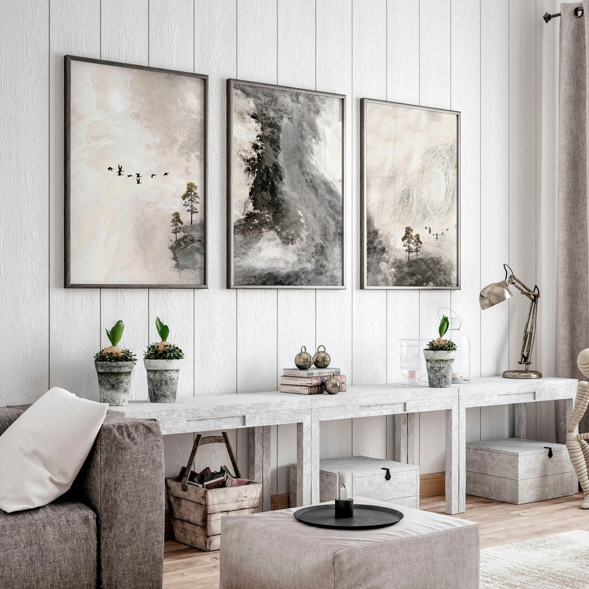 Pictures for a Living Room – Set of 3 Wall Art Prints