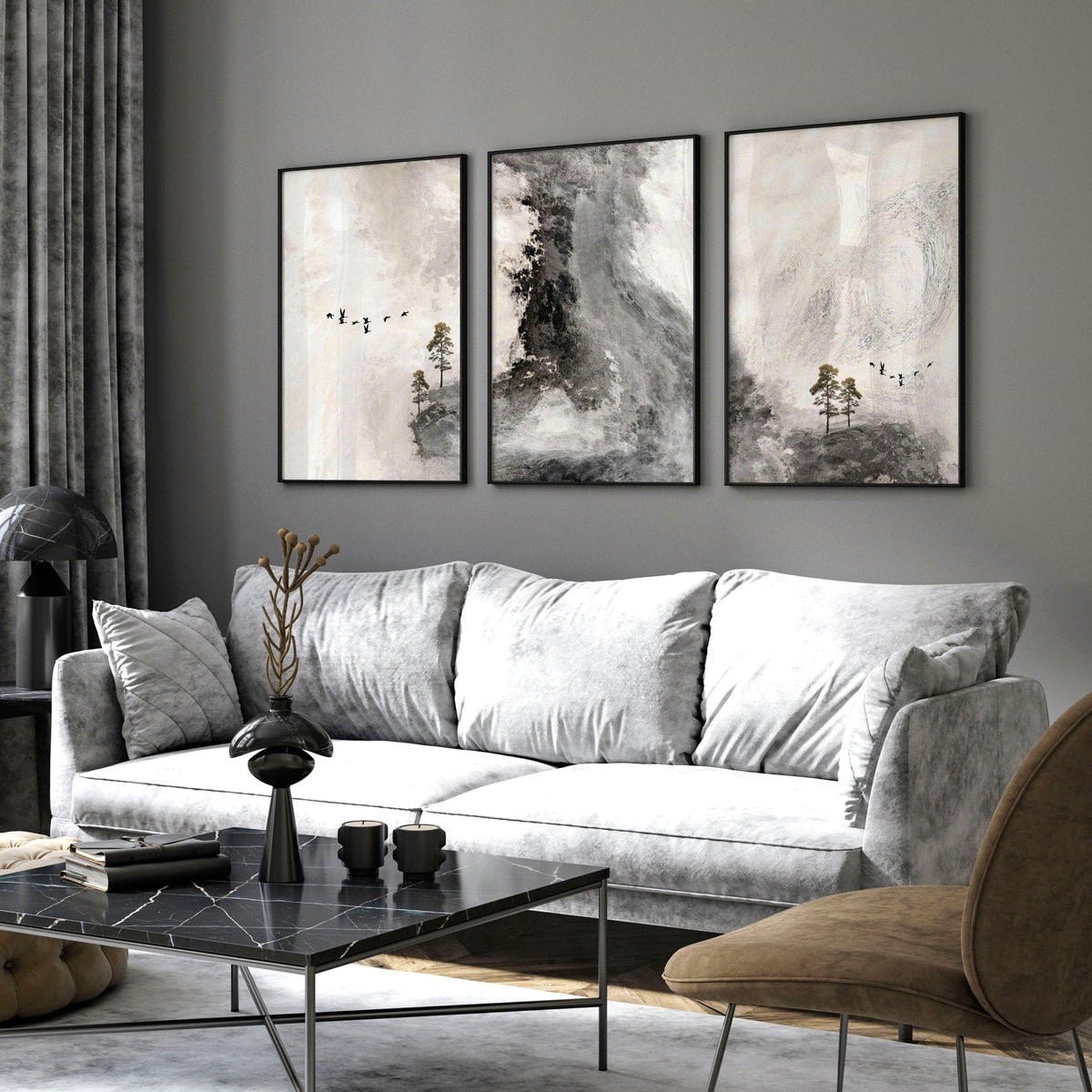 Pictures for a Living Room – Set of 3 Wall Art Prints