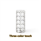 Nordic Crystal Lamp USB Table Lamps Bedroom Touch Dimming Atmosphere Diamond Night Light Rose Projector Lamp Decor - MOOAZAA