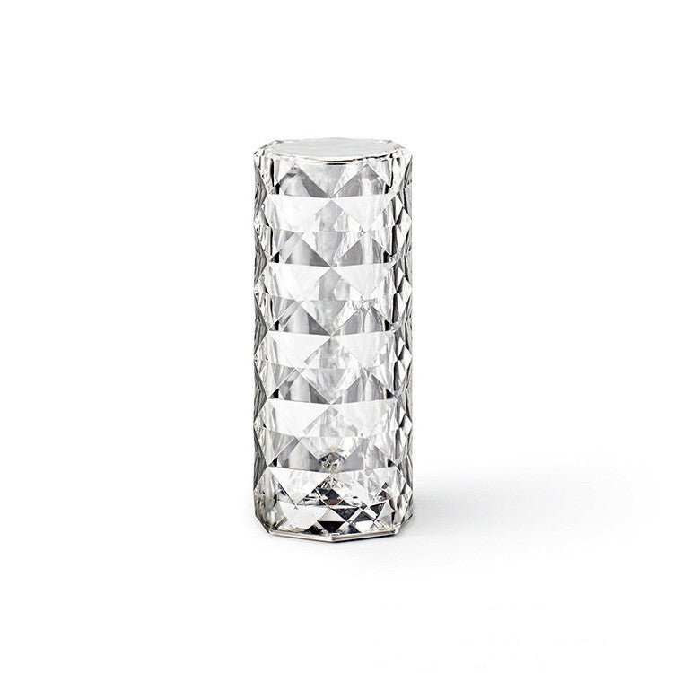 Nordic Crystal Lamp USB Table Lamps Bedroom Touch Dimming Atmosphere Diamond Night Light Rose Projector Lamp Decor - MOOAZAA