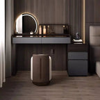 Nordic Glass Top Makeup Vanity Table – Minimalist Dressing Table with Storage Drawers - MOOAZAA