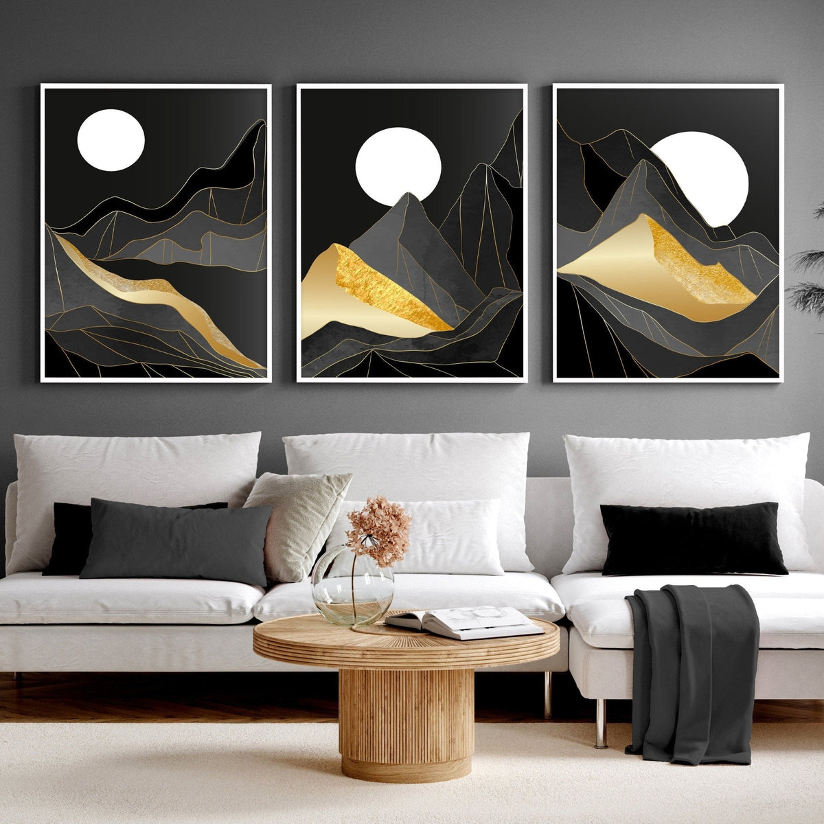 Scandinavian interior decor | set of 3 wall art prints for Living room