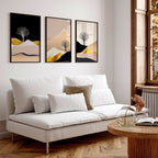 Modern prints for living room | set of 3 wall art prints