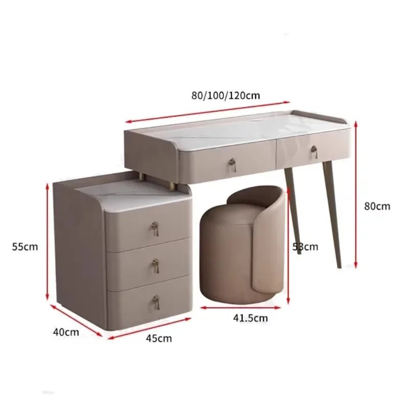 Nordic Style Dressing Table with Mirror & Drawer - MOOAZAA