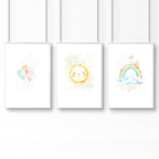 Nursery Rainbow Decor | Set of 3 wall art prints