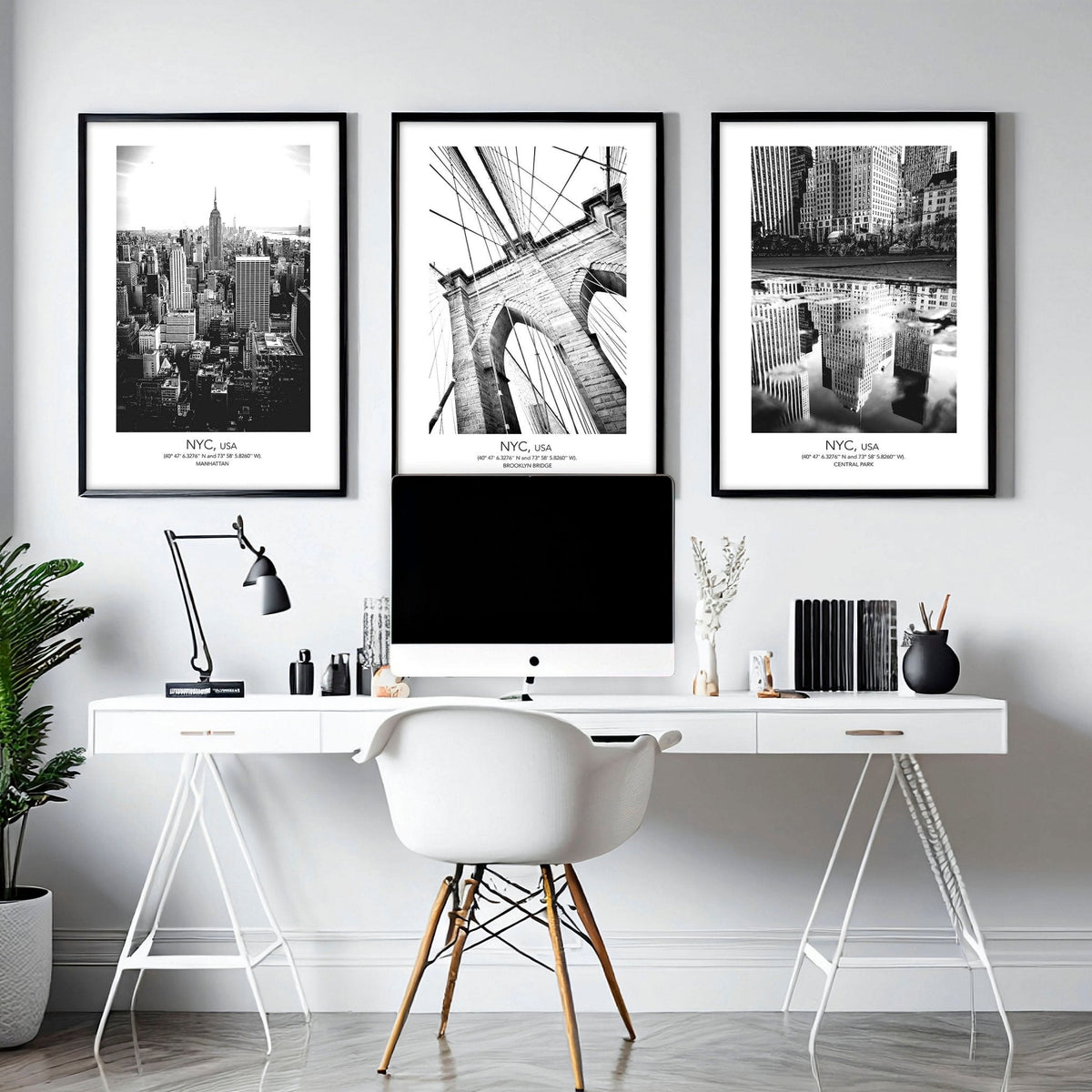 New York Wall Art – Set of 3 Home Office Prints
