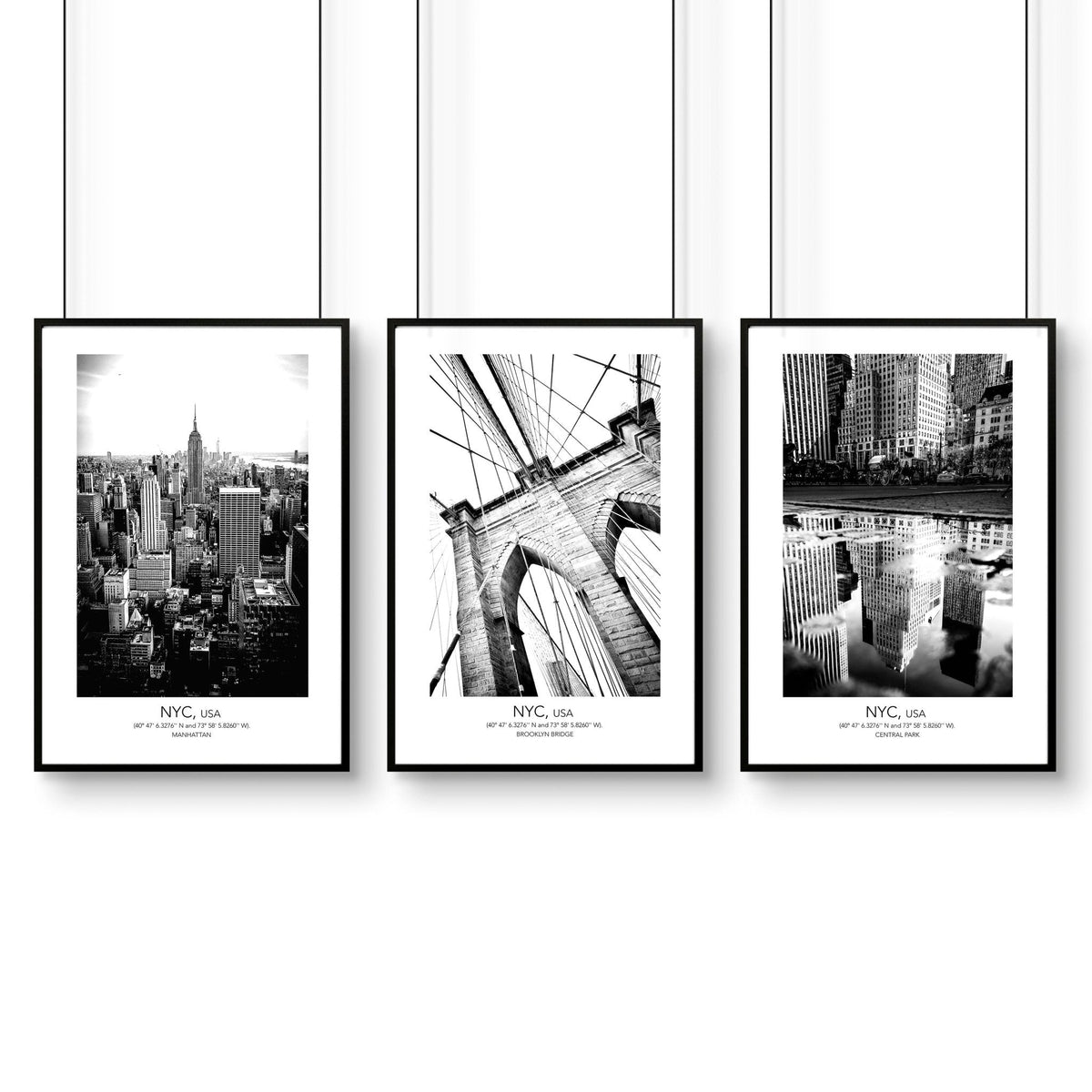 New York Wall Art – Set of 3 Home Office Prints