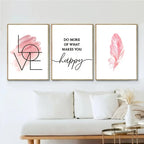 3-Piece Nordic Minimalist Poster Wall Art – Love & Feather Prints