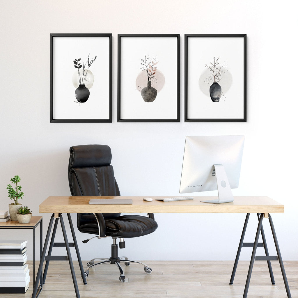 Office Artwork | Set of 3 Serene Japanese Wall Prints