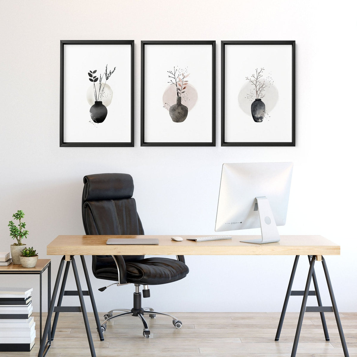 Office Artwork | Set of 3 Serene Japanese Wall Prints