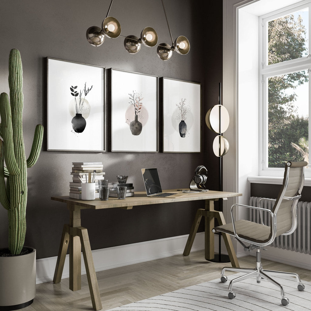 Office Artwork | Set of 3 Serene Japanese Wall Prints