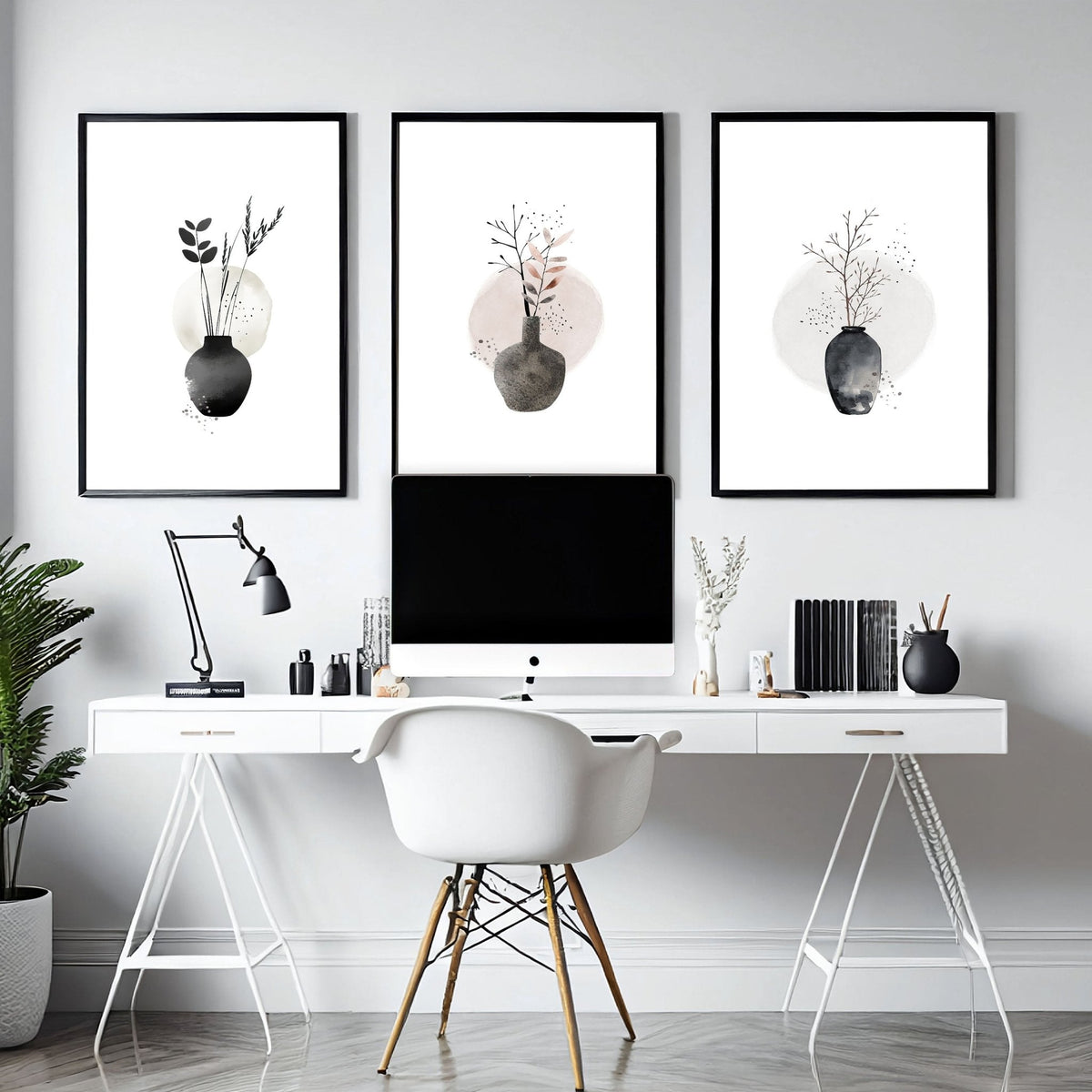 Office Artwork | Set of 3 Serene Japanese Wall Prints