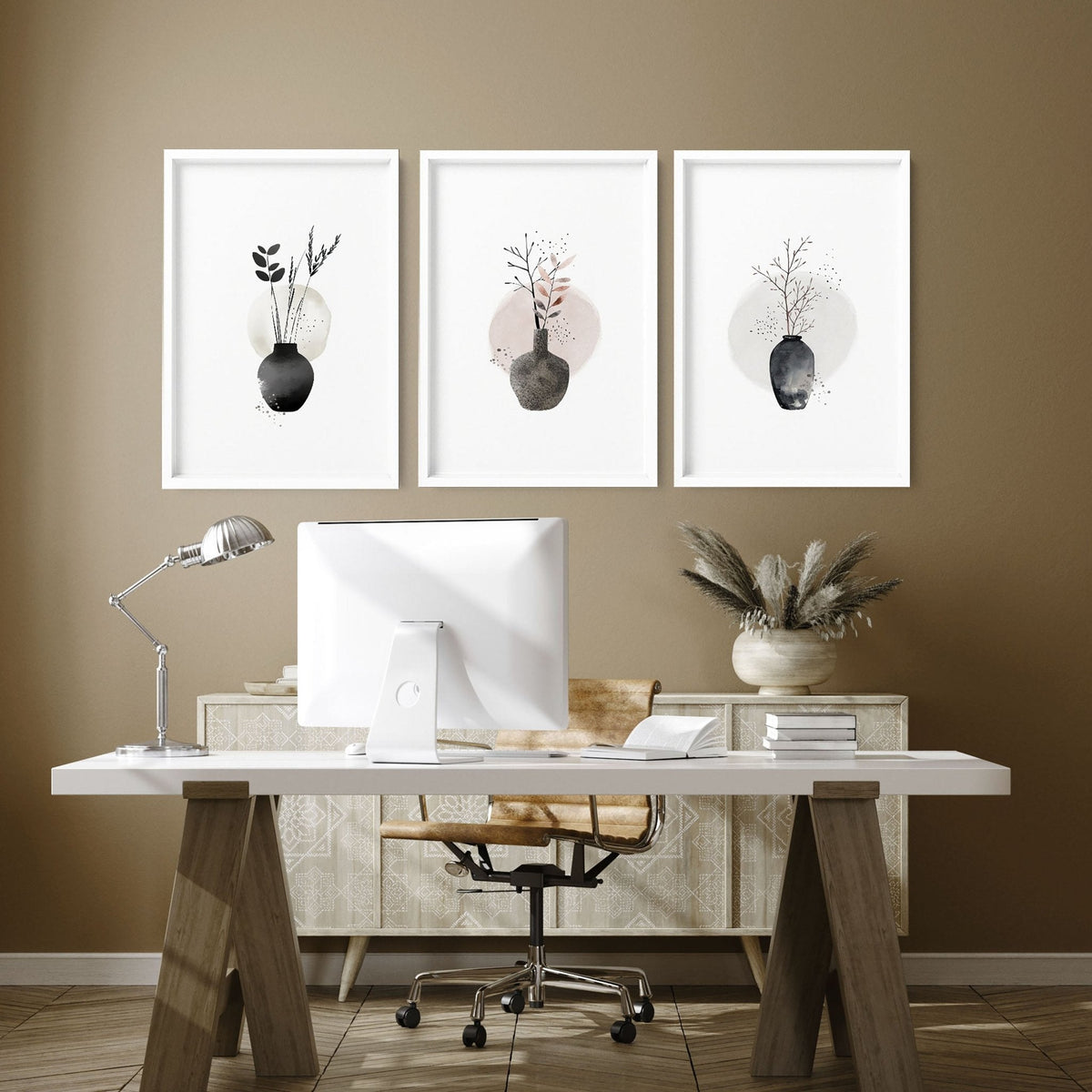 Office Artwork | Set of 3 Serene Japanese Wall Prints