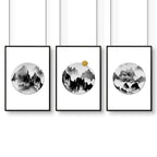 Office Wall Art – Set of 3 Framed Mountain Prints