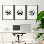 Office Wall Art – Set of 3 Framed Mountain Prints
