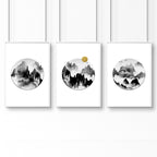 Office Wall Art – Set of 3 Framed Mountain Prints