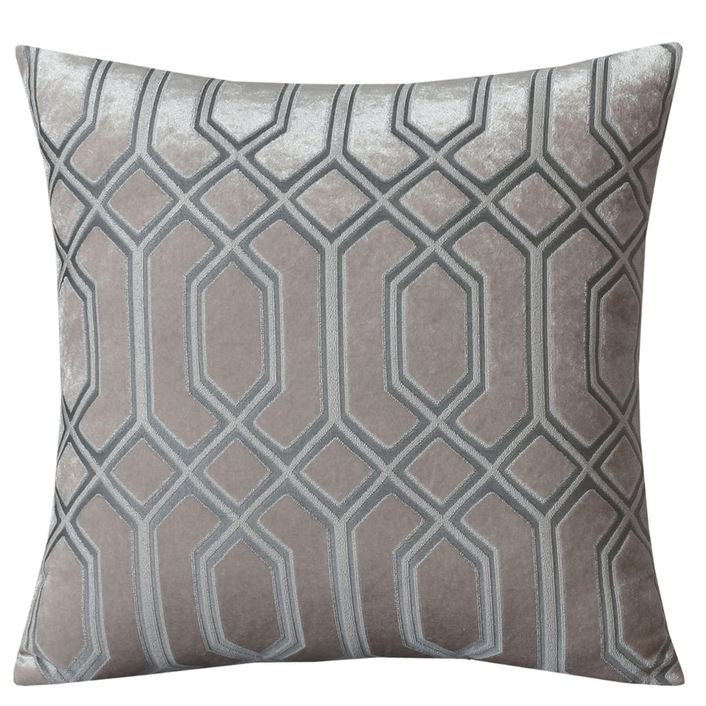 OLIVIA ROCCO Geo Velvet Cushion Covers 2 Pack Champagne Geometric Decorative