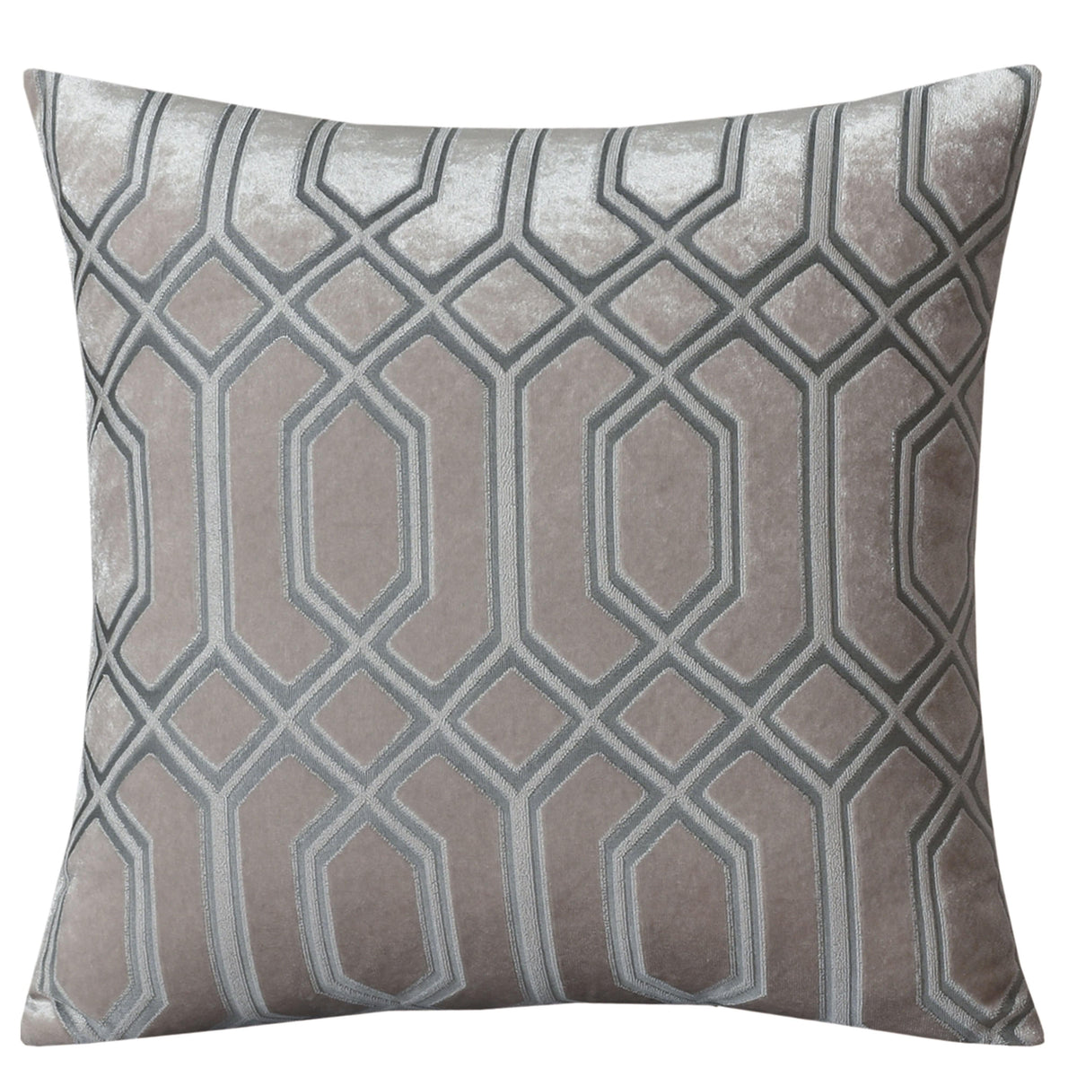 OLIVIA ROCCO Geo Velvet Cushion Covers 2 Pack Champagne Geometric Decorative