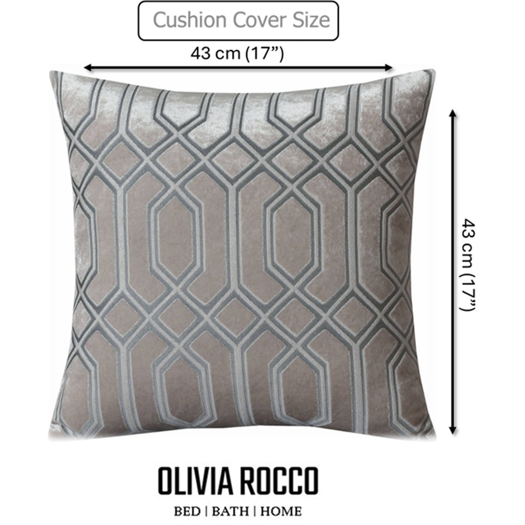 OLIVIA ROCCO Geo Velvet Cushion Covers 2 Pack Champagne Geometric Decorative