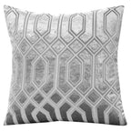 OLIVIA ROCCO Geo Velvet Cushion Covers 2 Pack Grey Geometric Textured Decorative