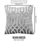 OLIVIA ROCCO Geo Velvet Cushion Covers 2 Pack Grey Geometric Textured Decorative