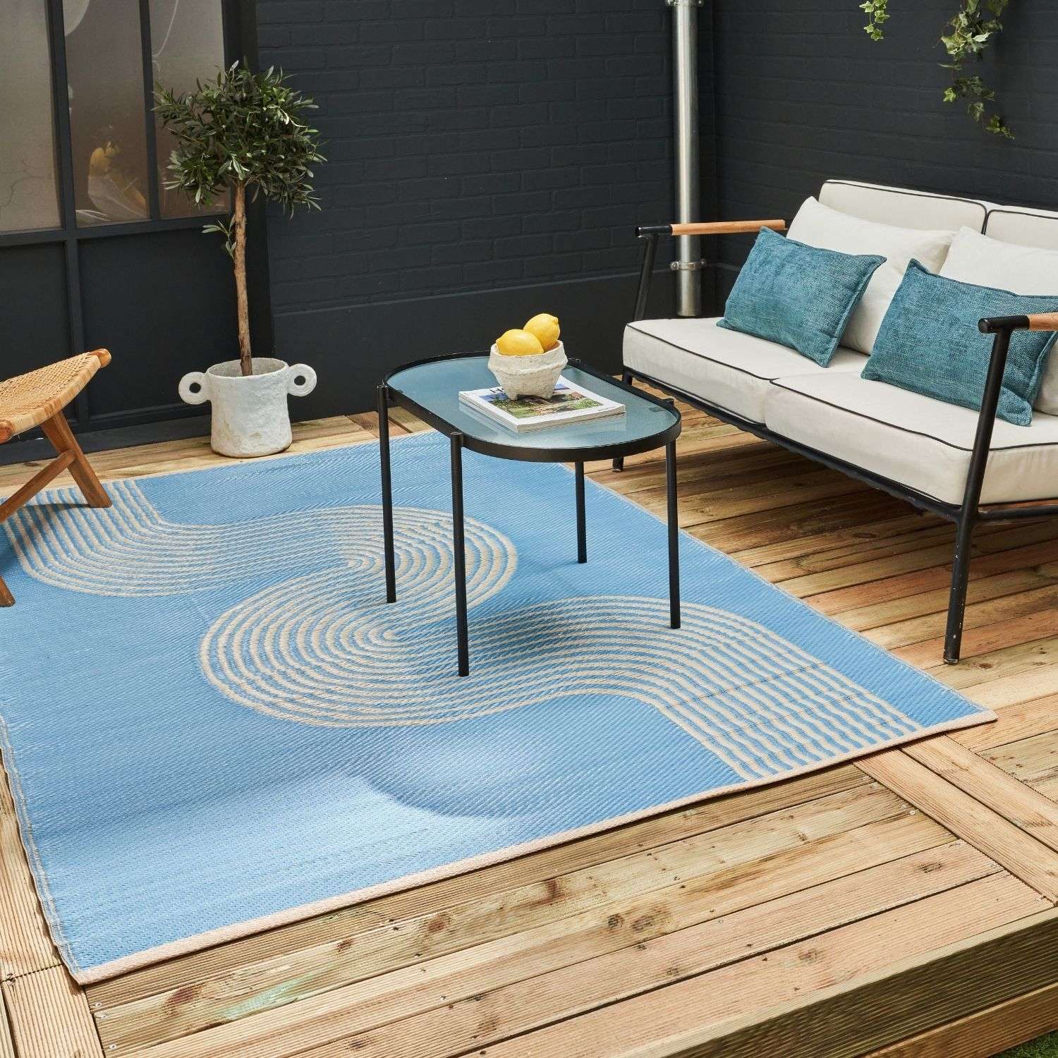Urban Outdoor Rug Blue & Beige | 1010