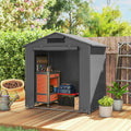 Outsunny 6 x 4 ft Outdoor Garden Storage Shed, Waterproof Bike Tent with Vent and Roll-Up Zipper Door - MOOAZAA