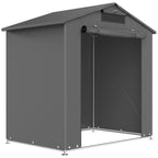 Outsunny 6 x 4 ft Outdoor Garden Storage Shed, Waterproof Bike Tent with Vent and Roll-Up Zipper Door - MOOAZAA