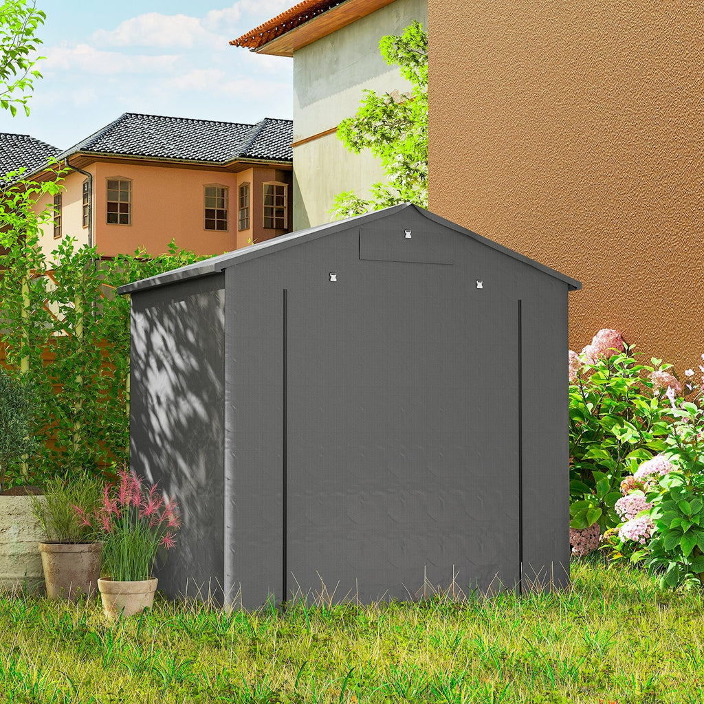 Outsunny 6 x 4 ft Outdoor Garden Storage Shed, Waterproof Bike Tent with Vent and Roll-Up Zipper Door - MOOAZAA