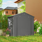 Outsunny 6 x 4 ft Outdoor Garden Storage Shed, Waterproof Bike Tent with Vent and Roll-Up Zipper Door - MOOAZAA