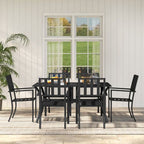 Outsunny 7 Pieces Patio Dining Set with Umbrella Hole, for Poolside, Garden - MOOAZAA