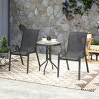 Outsunny Garden Bistro Set, Small Garden Set w/ Stackable Chairs - MOOAZAA