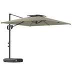 Outsunny Garden Cantilever Parasol w/ Weighted Base Tilt Crank - MOOAZAA