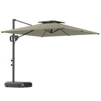 Outsunny Garden Cantilever Parasol w/ Weighted Base Tilt Crank - MOOAZAA