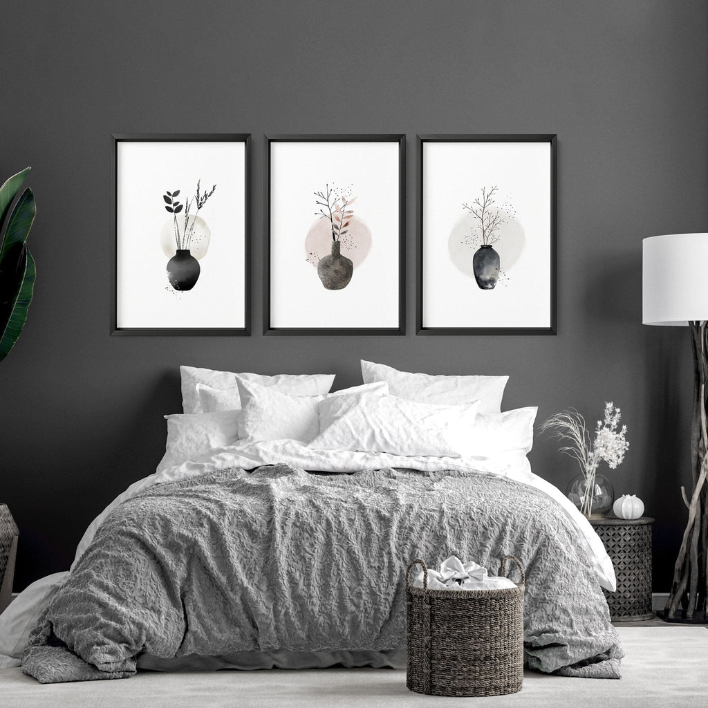 Paintings for Bedroom – Set of 3 Japanese Wall Art Prints