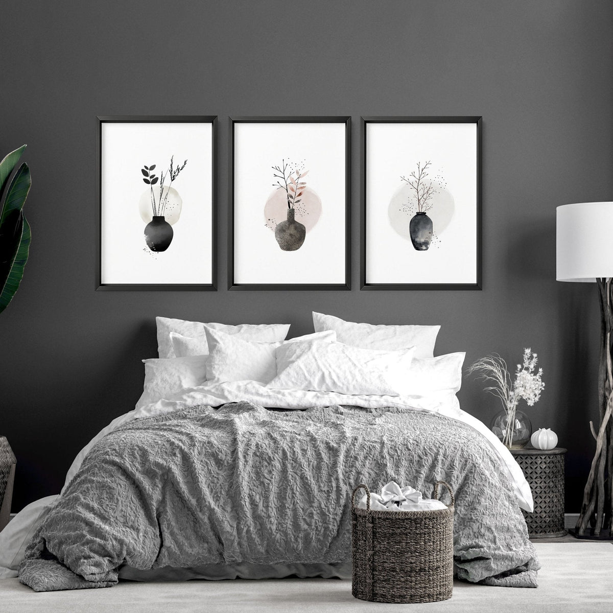 Paintings for Bedroom – Set of 3 Japanese Wall Art Prints
