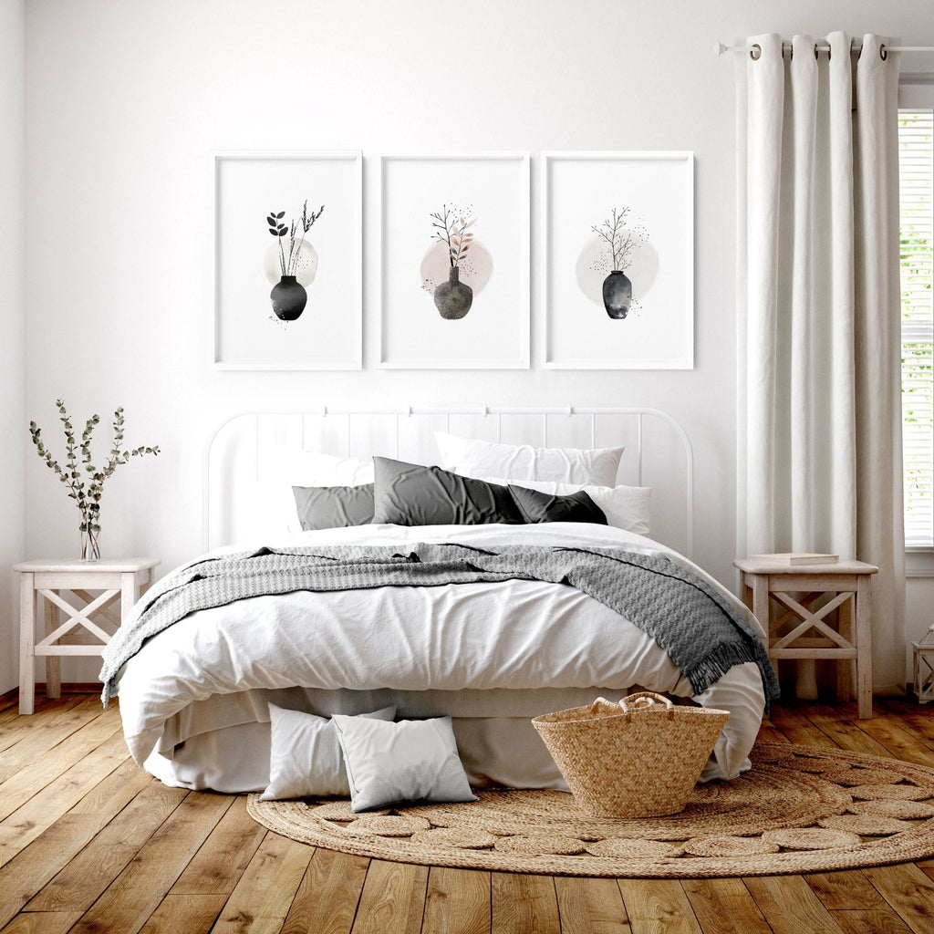 Paintings for Bedroom – Set of 3 Japanese Wall Art Prints
