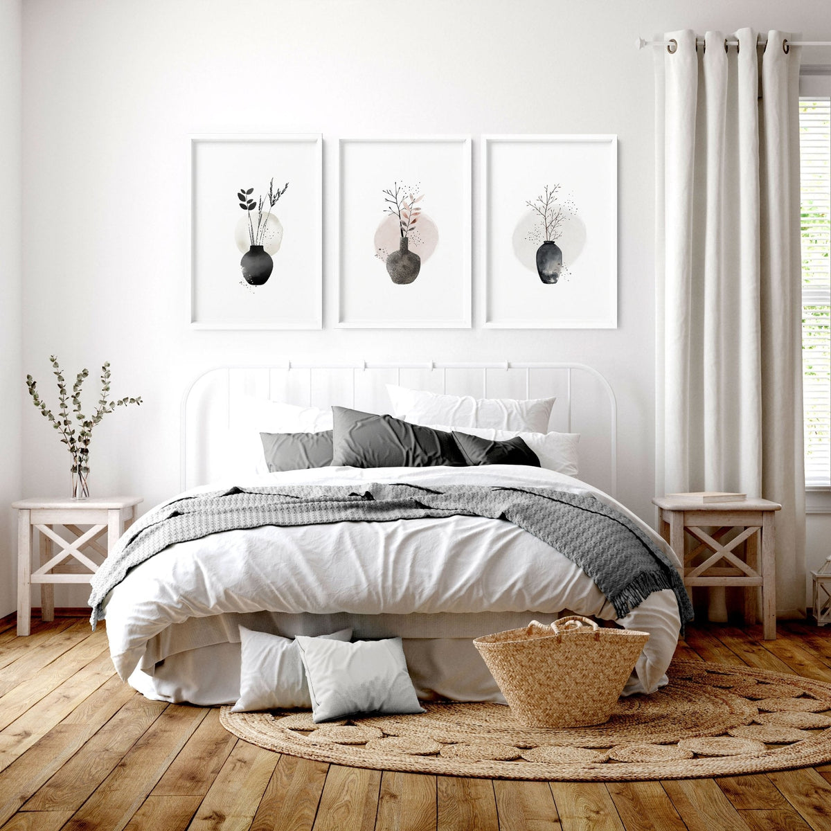 Paintings for Bedroom – Set of 3 Japanese Wall Art Prints