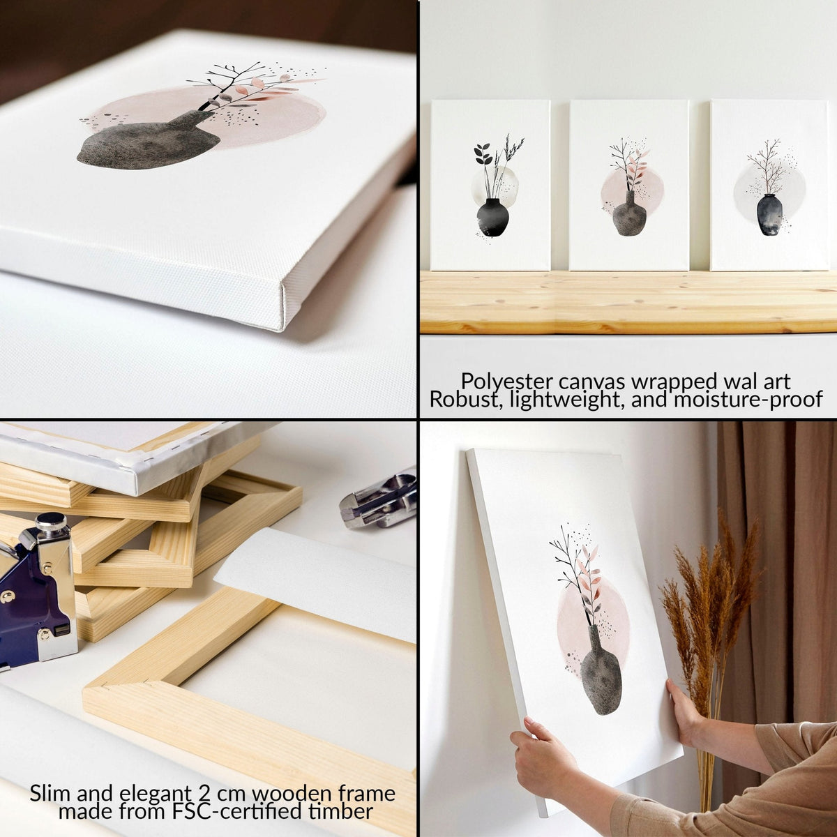 Paintings for Bedroom – Set of 3 Japanese Wall Art Prints